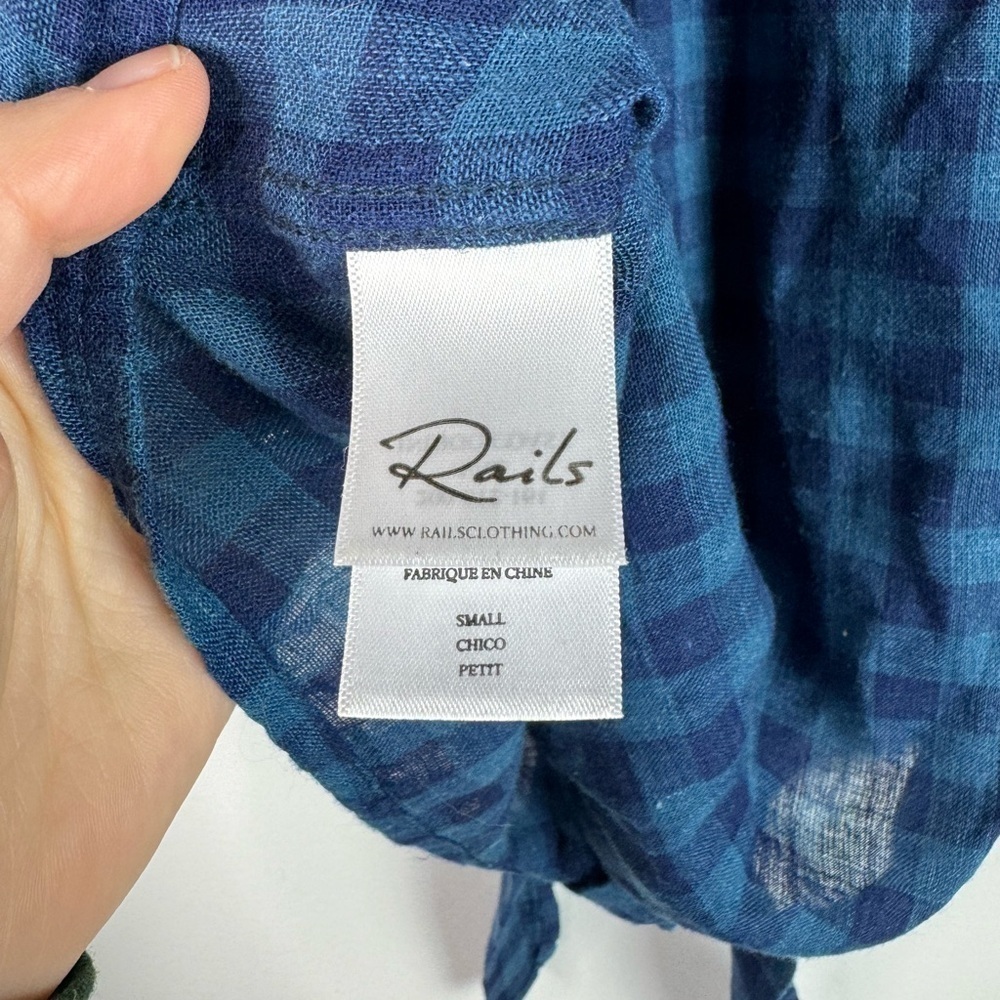Rails Val Tie Front Shirt Linen In Indigo Coast Small - Picture 7 of 8
